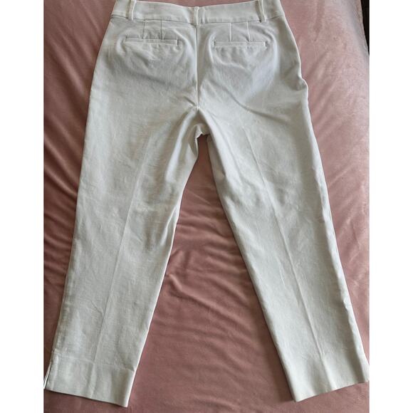 LOFT Julie Pants Size 6 White Straight Leg Stretch Mid Rise - Picture 4 of 9